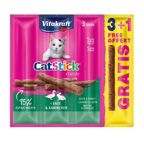 VITAKRAFT Cat Stick mini classic králik-kačka 3+1/24g.