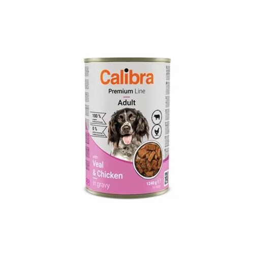 Calibra KONZERVA dog Adult Premium Telacia & kura 1240 g