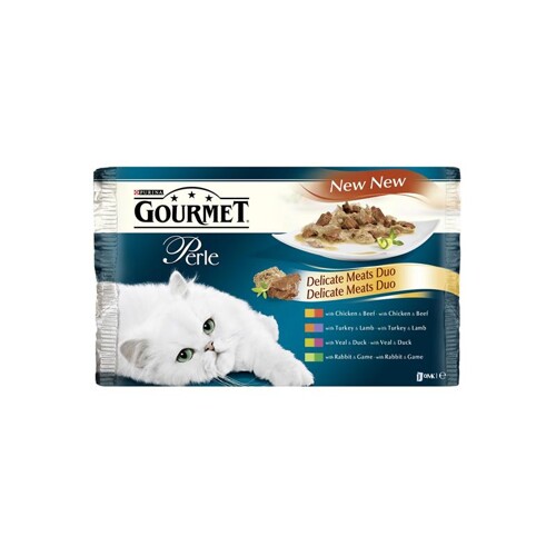 Nestlé GOURMET PERLE cat Multipack duo hovädzie&kura kapsička 4x85 g