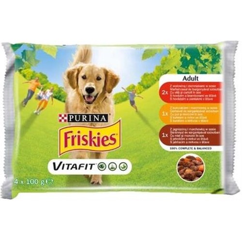 Nestlé Friskies dog Adult Multipack hovädzie&kura&jahňa kapsička 4x85 g