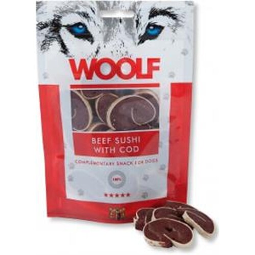 Pamlsok Woolf Dog Beef Sushi & Codfish 100 g
