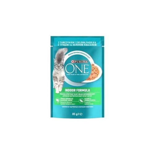 Nestle PURINA ONE cat Indoor mini filetky s tuniakom a zelenými fazuľkami v šťave 26x85g