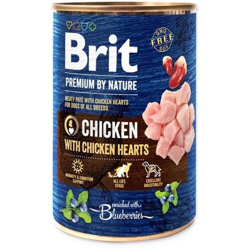 Brit Premium by Nature dog Chicken with Hearts 6 x 400 g konzerva
