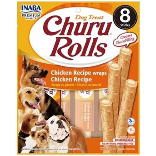 Pamlsok Inaba Churu Rolls dog Kura 8 ks 96 g