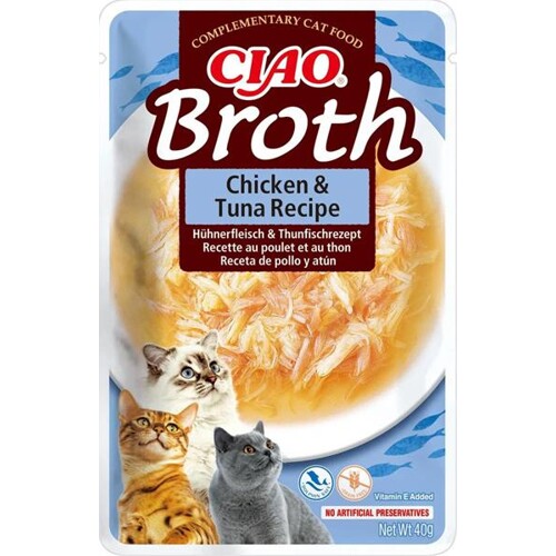 Inaba CIAO Broth Cat Kapsička Kura & Tuniak 1 ks 40 g