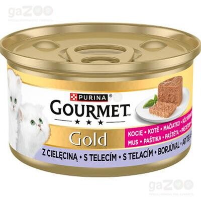 Nestlé GOURMET GOLD cat kitten s teľacím paštéta konz.12x85 g