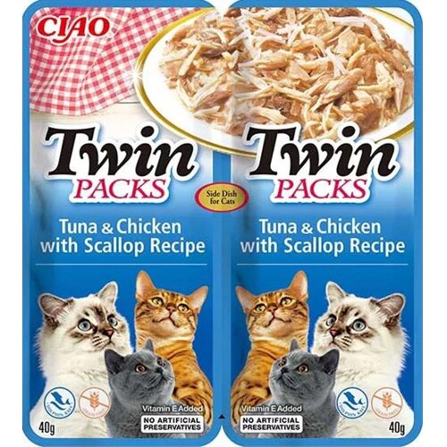 Inaba Twin Packs Cat Kapsička Tuniak & Kura s hrebenatkou 80 g