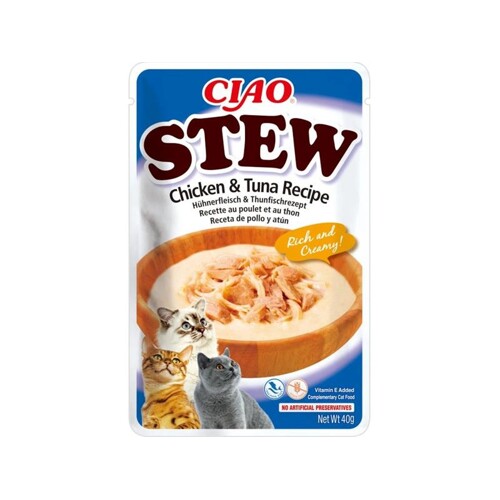 Inaba CIAO Stew Cat Kapsička Kura & Tuniak 1 ks 40 g