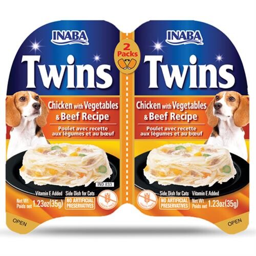 Inaba Twin Packs Dog Kapsička Kura so zeleninou a hovädzím mäsom 80 g