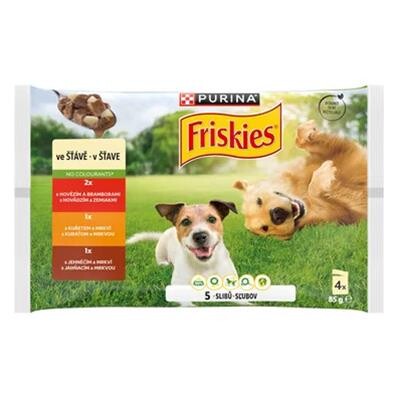 Nestlé Friskies dog Adult Multipack hovädzie&kura&jahňa v želé kapsička 4x85 g