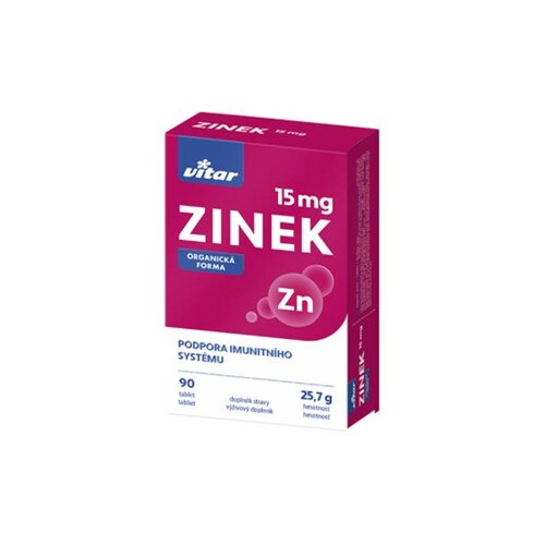 Zinok tbl. 90 x 15 mg Vitar