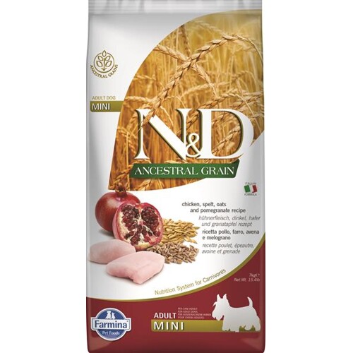 Farmina N&D dog AG adult mini, chicken, spelt, oats & pomegranate 7 kg
