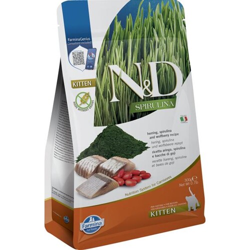Farmina N&D cat SPIRULINA (GF) kitten, herring & goji 0,3 kg
