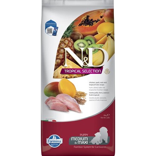 Farmina N&D dog TROPICAL SELECTION (AG) puppy med/maxi chicken 10 kg