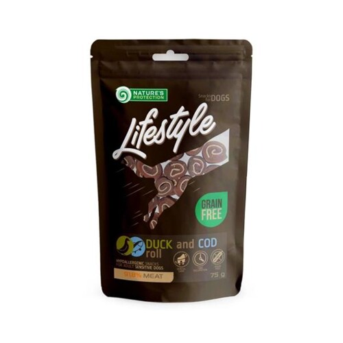 Pamlsok Natures P Lifestyle dog duck & cod rolls 75 g