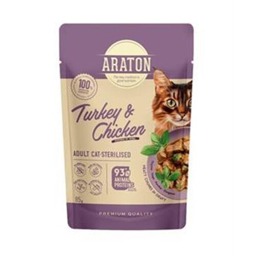 ARATON cat adult sterilised KAPSIČKA wet turkey&chicken 85 g