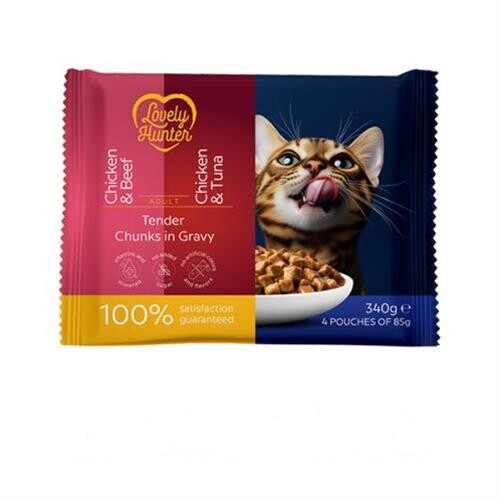 LOVELY HUNTER cat adult KAPSIČKA wet set  4 x 85 g
