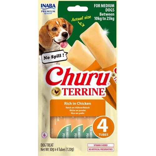 Pamlsok Inaba Churu Terrine dog kura 4 x 30 g