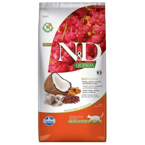 Farmina N&D cat QUINOA (GF) adult skin & coat herring 5 kg