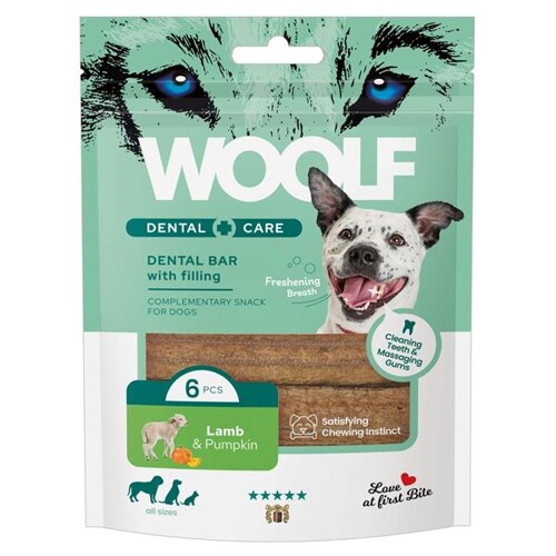 Pamlsok Woolf Dental Care Lamb and Pumpkin Bar 108 g