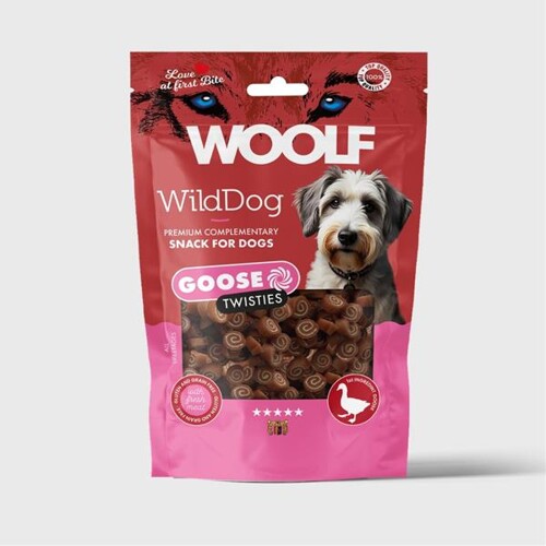 Pamlsok WOOLF WildDog Goose & Cod Twisties 100 g