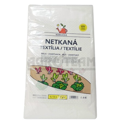 Netkaná textília biela 1.6x5m