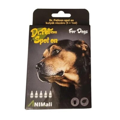 Dr.Pet spot-on pipety pre psy 5 x 1 ml (spot-on tick and flea repellent for do...