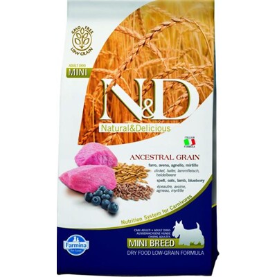 Farmina N&amp;D dog AG adult mini, lamb, spelt, oats &amp; blueberry 2,5 kg