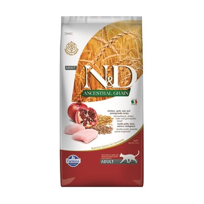 Farmina N&amp;D cat AG adult, chicken, spelt, oats &amp; pomegranate 5 kg (5 kg)