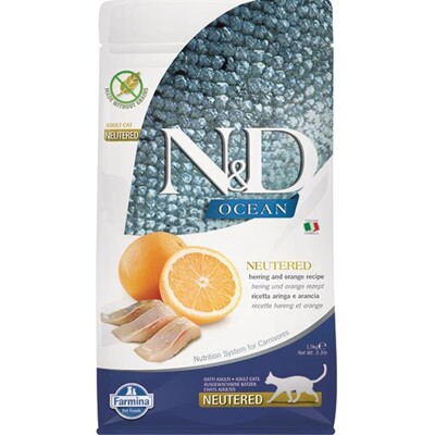Farmina N&amp;D cat OCEAN (GF) adult, neutered, herring &amp; orange 1,5 kg (1,5 kg)
