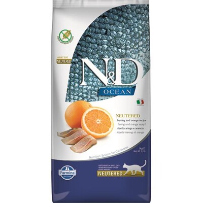 Farmina N&amp;D cat OCEAN (GF) adult, neutered, herring &amp; orange 5 kg (5 kg)