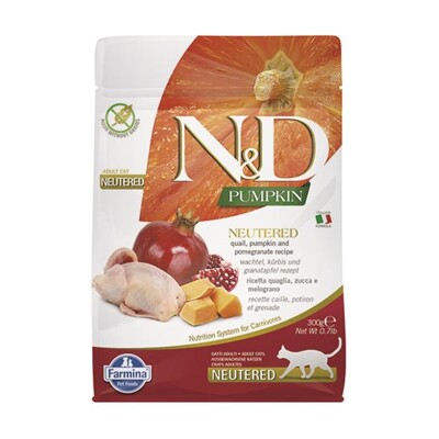 Farmina N&amp;D cat PUMPKIN (GF) adult, neutered, quail &amp; pomegranate 0,3 kg (0,3 ...