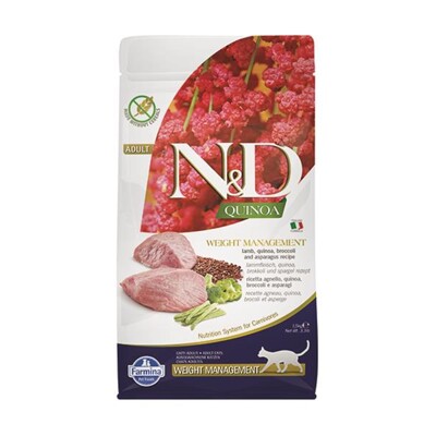 Farmina N&amp;D cat QUINOA (GF) adult, weight managment, lamb 1,5 kg