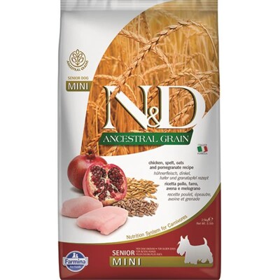 Farmina N&amp;D dog AG senior mini, chicken, spelt, oats &amp; pomegranate 2,5 kg