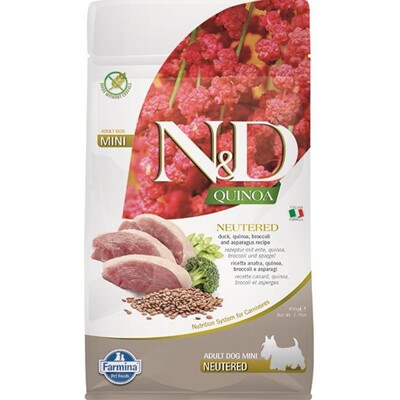 Farmina N&amp;D dog QUINOA (GF) adult mini, neutered, duck, broccoli &amp; asparagus 0...