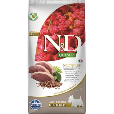 Farmina N&amp;D dog QUINOA (GF) adult mini, neutered, duck, broccoli &amp; asparagus 7...