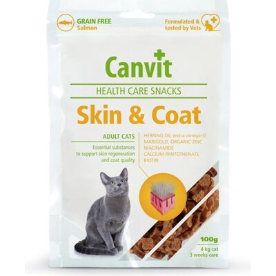 Pamlsok Canvit Health Care cat Skin &amp; Coat Snack 100 g