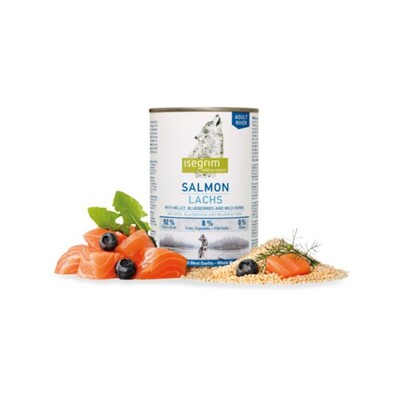 ISEGRIM dog Adult  Salmon with Millet, Blueberries &amp; Wild Herbs  bal. 6 x 400 ...