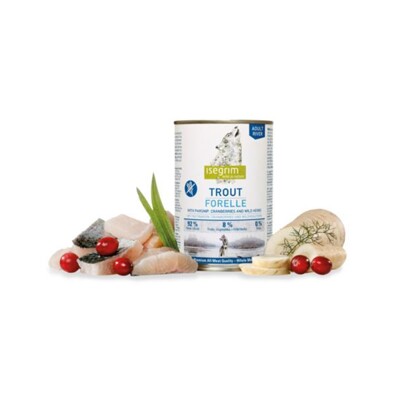 ISEGRIM dog Adult Trout with Parsnip, Cranberries &amp; Wild Herbs bal. 6 x 800 g ...