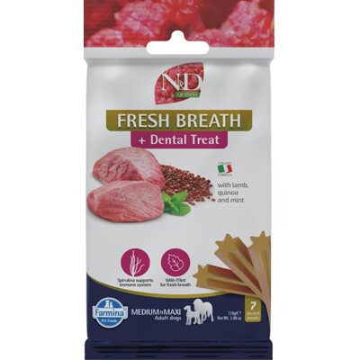 Pamlsok Farmina Quinoa Dog Fresh Breathe Adult medium &amp; maxi 100g