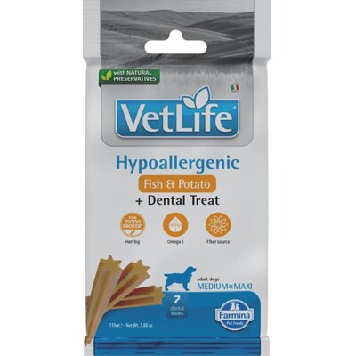 Pamlsok Farmina Vet Life Dog Hypo Fish Potato Adult medium &amp; maxi 100g