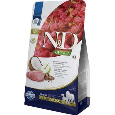 Farmina N&amp;D dog QUINOA (GF) senior med/max lamb, green apple and coconut 2 kg