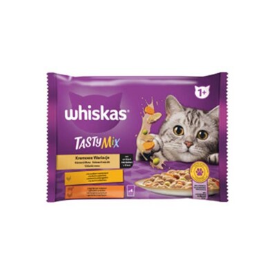Mars WHISKAS kapsička cat Tasty mix ( kura&amp;zel., jah.&amp; morč.)  v krémovej omáč...
