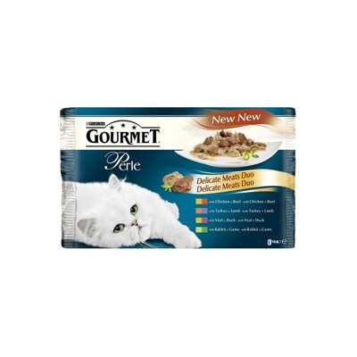 Nestlé GOURMET PERLE cat Multipack duo hovädzie&amp;kura kapsička 4x85 g
