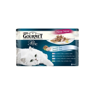 Nestlé GOURMET PERLE cat Multipack duo losos&amp;treska kapsička 4x85 g