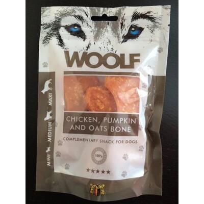 Pamlsok Woolf Dog Chicken &amp; Pumpkin &amp; Oats Bone 100 g