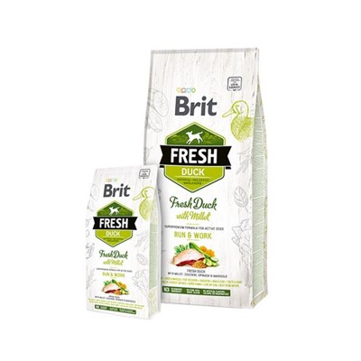 BRIT Fresh Active Run &amp; Work kačacie s prosom 2,5 kg