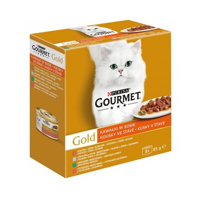 Nestlé GOURMET GOLD Multipack kačica s olivami/teľacim so zeleninou/pstruh so ...
