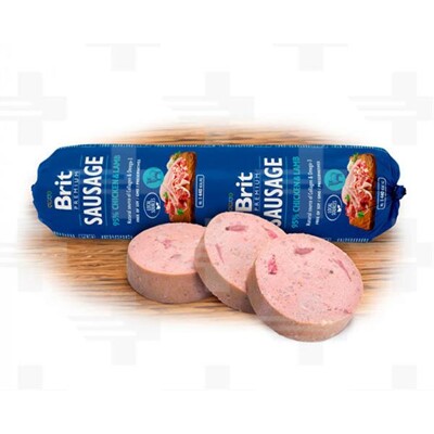 Saláma BRIT dog Chicken &amp; Lamb 800 g