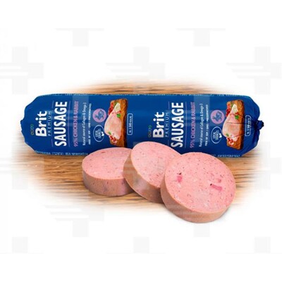 Saláma BRIT dog Chicken &amp; Rabbit 800 g